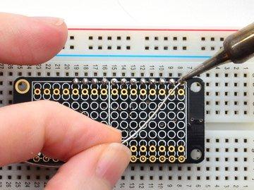 the breakout pads And Solder! Be sure to solder all pins for reliable electrical contact.