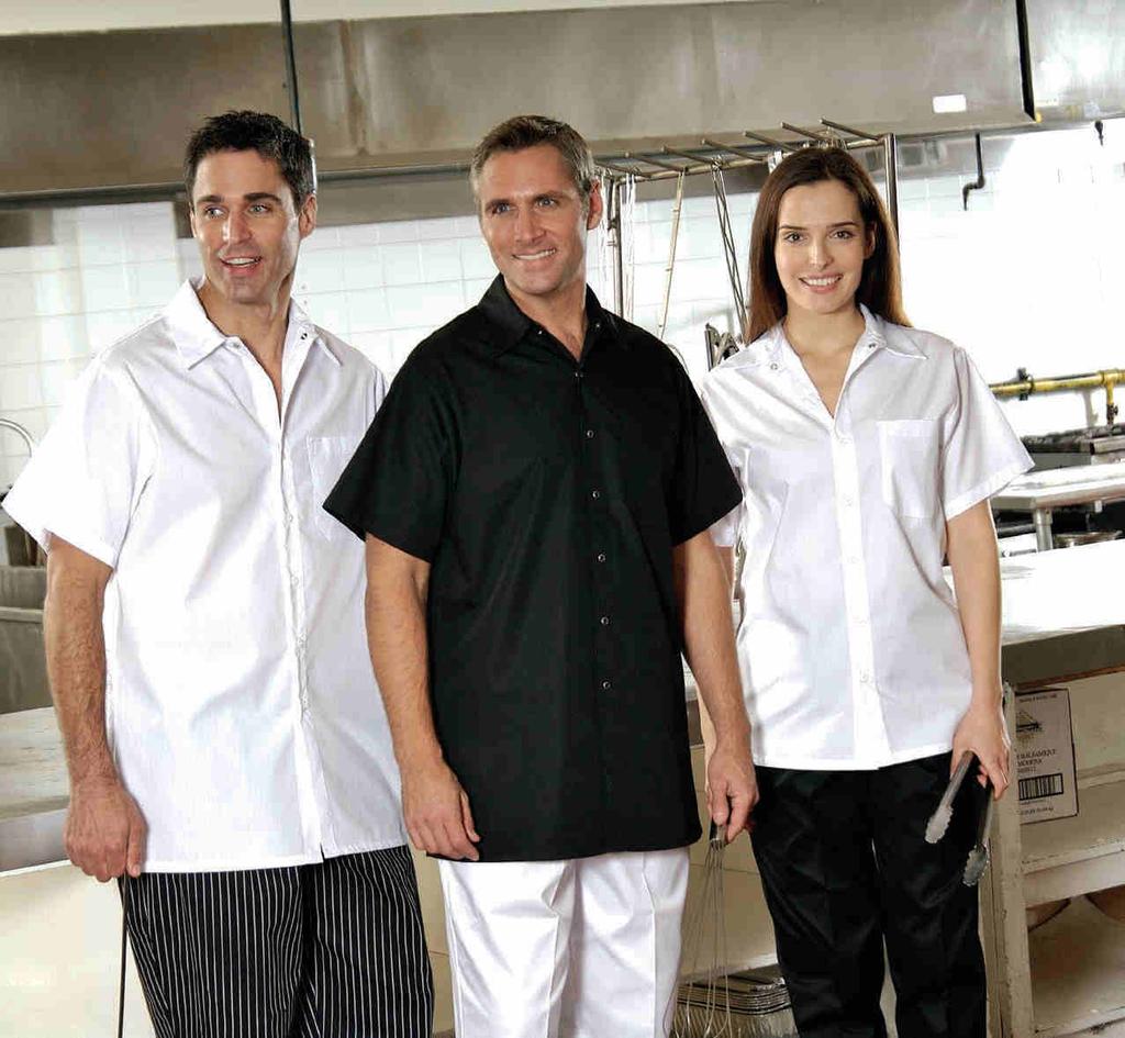 COOK SHIRTS 2200 2200 2220 Cook shirts Specially selected lightweight material ensures excellent comfort and range of motion, making this design ideal for hot and busy environments.