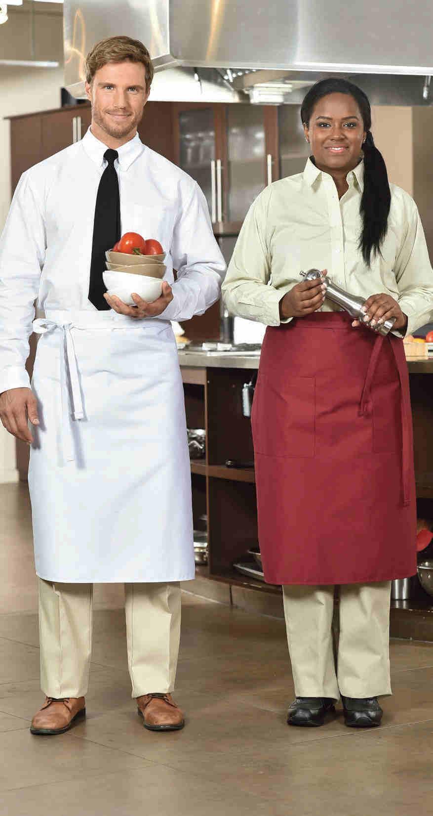 APRONS Bistro Apron A stylish full-length multi-function apron that s a favorite of restaurant staff everywhere.