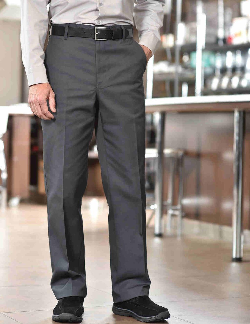 WORK PANTS 100% Cotton Work Pants - dome Closure Fashioned from 100% cotton, this heavyweight yet highly comfortable style also features a secure dome closure and unfinished bottoms for custom