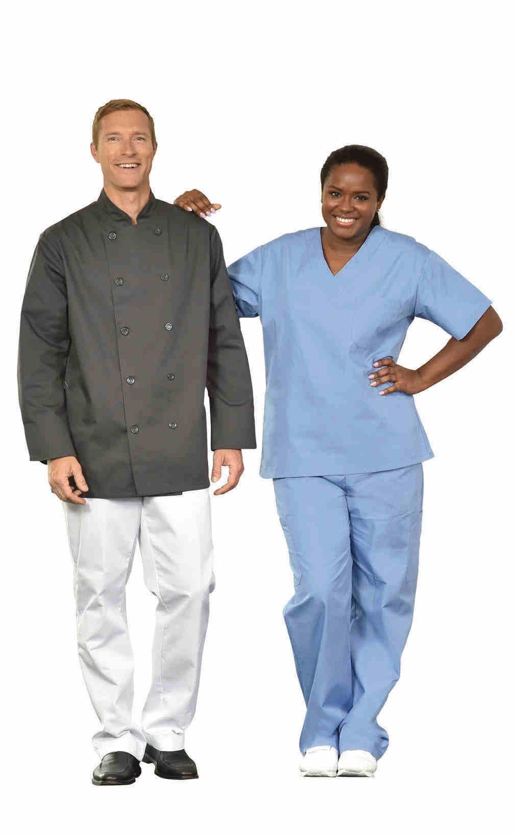 AddITIOnAl new PROduCTs: 1005 Zippered Apron Details on page 21 5300lds Ladies Chef Coat Details on page 5 3040 Baggy Chef Pants Charcoal, Tan, Navy and Pinstripe Details on page 16 6130KC - ESD Lab