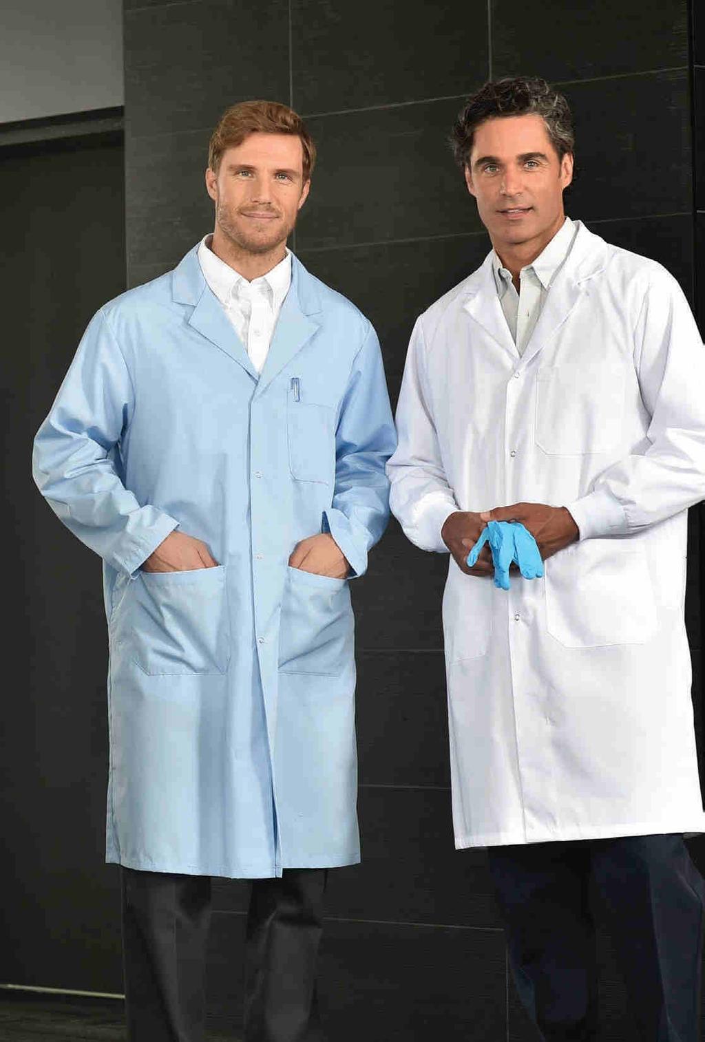 LAB COATS Men s lab Coats Poly Cotton Made from a highly-comfortable and lightweight 65/35 blend of Poly/Cotton in 5.5 oz.