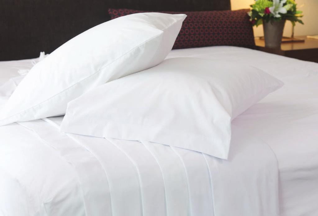 Double 81 x 115 D White SHE004 Flat Sheet Queen 90 x 120 Q White - Pillow Protectors: T200 60% Cotton 40% Polyester PIL003 Zippered Pillow Protector - Standard PIL004 Zippered Pillow Protector -