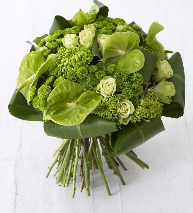 Post-Show Engagement Green Flower Bouquet to Represent Pantone s color of the