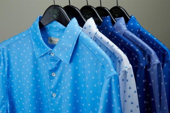 DR9GC-119 Short sleeve CROSSING CLUBS PRINT on JERSEY with self collar and 3 button placket.