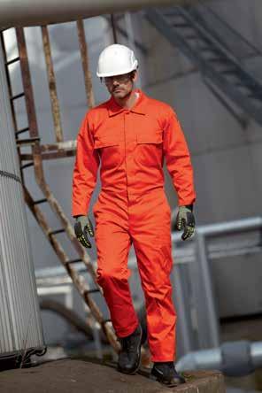 flaps - offers a secure place for storage of essential equipment. Concealed button closure to the centre front - allows coverall to be easily donned and taken off.