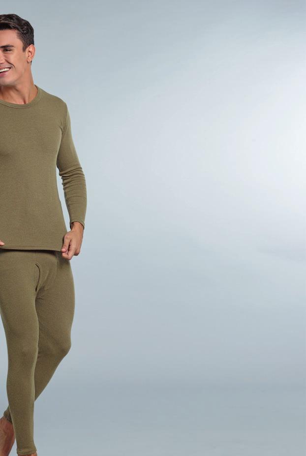v INNERWEAR COMFORT COLLECTION UW211 UW211 Comfort Long-Sleeve Undershirt for Men Outer : Acrylic 95%, Wool 5% Inner : Polyvinyl Chloride (NEFFUL NEORON ) 73%, Polyester 22%, Polyurethane 5% UW201