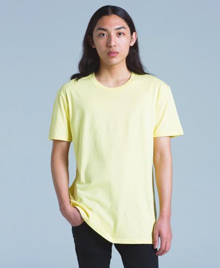 MENS COLLECTION 5001 Staple Tee Details: 180 GSM, 100% combed cotton, shoulder to shoulder tape, preshrunk to minimise shrinkage, side seamed for a tailored fit.