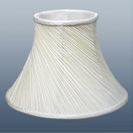 Twisted Pleat Fabric lined twisted silk effect bell lampshade with matching self trim. Dual purpose 29mm / 40mm Gimble that can be reversed for hanging.