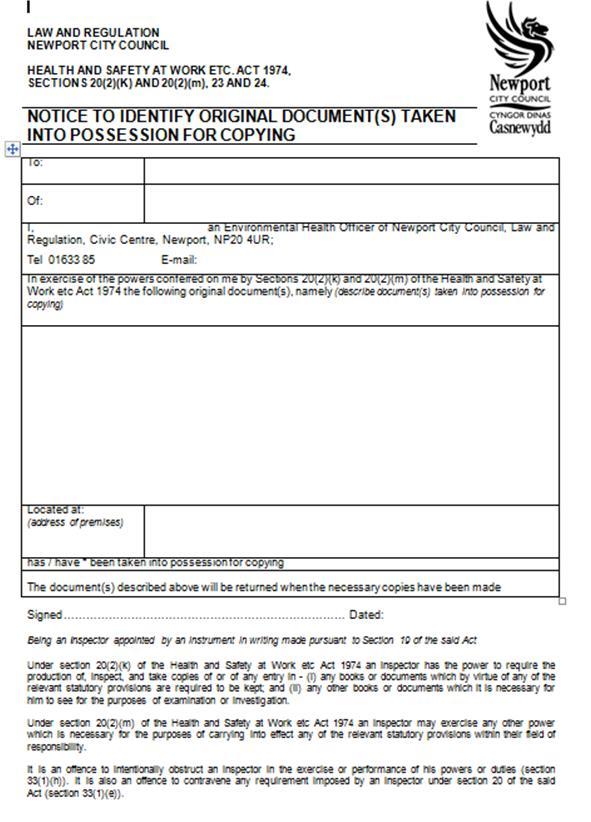 Collection of Evidence Customer consent forms: Approximately 1000 forms No suitable copying facilities on