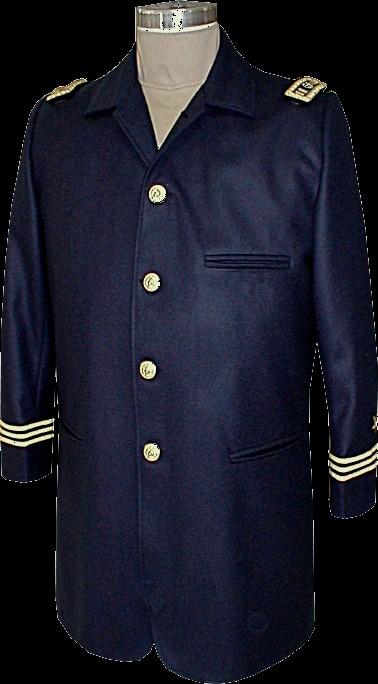Showing typical back of all Naval Undress Frockcoats. At lower left is the Naval Officer s Fatigue Coat (also called a Pilot coat or Sack coat).