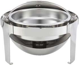$210.00 EA. FULL ROLLTOP CHAFERS (18/10 STAINLESS) HIGH POLISH 18/10 STAINLESS. SOLD COMPLETE!