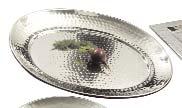 HAMMERED OVAL TRAYS (18/8 STAINLESS STEEL) INDIVIDUALLY CRAFTED WITH A BALL-PEEN HAMMER,