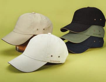 6 LOGO BASEBALL CAP STC213 Linen Blend Cap with Adjustable Leather Backstrap and T-Slide