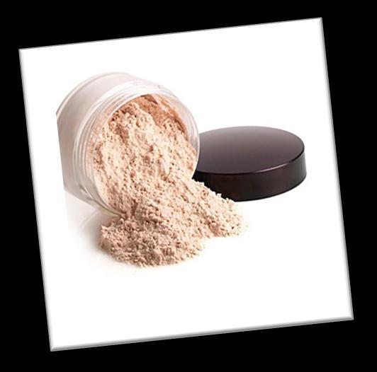 Face Powder Face powder is applied to set the foundation, disguising minor blemishes and making the skin appear smooth and oil free.