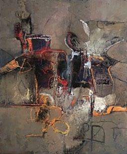 69 LAFRANCE, Jean-Pierre (1943-) Empreinte Mixed media on canvas Signed and titled on the reverse: JP Lafrance 91.