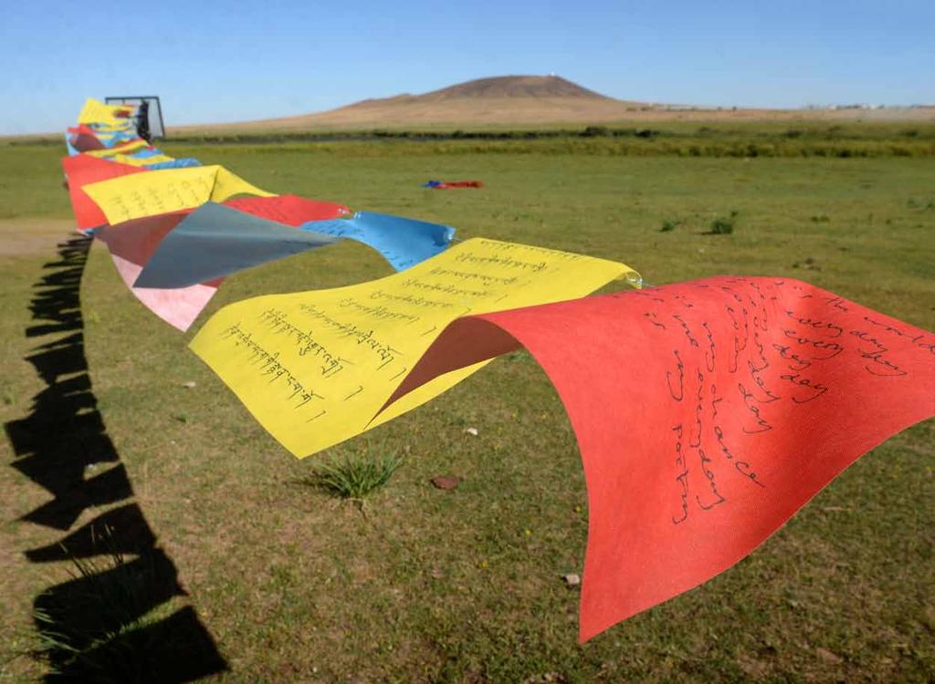 LAM 360 LAND ART MONGOLIA 4TH BIENNIAL Catching the Axis, Between the Sky and the Earth Herman de Vries 62 ---------- 63 NETHERLANDS / GERMANY My art is my poetry 30 flags in red, yellow and blue