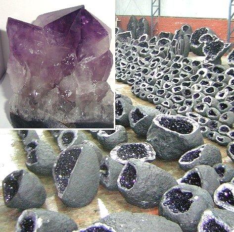Collection of Amethysts Geodes and Detail Rose quartz is the pink to rose-red variety of quartz. The color is due to trace amounts of titanium, iron or manganese, and to more complex inclusions.