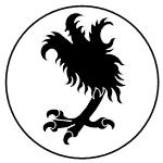 AWARD OF THE SABLE TALON OF ANSTEORRA Badge: An eagle's leg erased á la quise sable.  AWARD OF ARMS Badge: NONE.