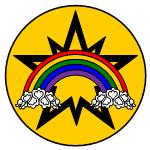 Insignia: A ribbon tinctured in the spectrum of a natural rainbow (red, orange, yellow, green, blue, violet) worn on the left shoulder.