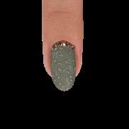 Buffering the nail surface with a fine buffer. Decorate the nails with the Rosegold Swarovski rhinestones.