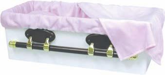Each casket comes with a white blanket/liner.