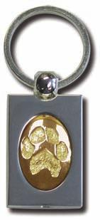 Chain 1/2 x 1/2 Inlayed Keychain (Holds Cremains) Rhodium Plated Brass with Bronze