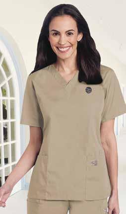 00 CI71221 Landau Unisex V-Neck Tunic Top V-neck top with reinforced neck facing for extended wear, dolman sleeves, and left chest pocket. Size chart J. CI70223I Colors:, CI71221 XS-XL* $14.
