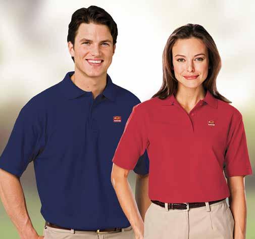 Guest Services CHBG6210S CHBG7210 Red Featherweight Poplin Shirts Easy care, 3 oz. 65% polyester and 35% cotton blend poplin fabric with wrinkle resistance, UV protection, and color lock.
