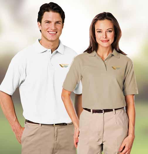 Guest Services Poplin Twill Shirts Lightweight 5.5 oz. 65% poly and 35% cotton blend fabric with stain release and wrinkle resistance.
