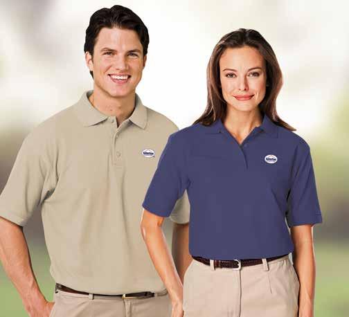 Guest Services Featherweight Poplin Shirts Easy care, 3 oz. 65% polyester and 35% cotton blend poplin fabric with wrinkle resistance, UV protection, and color lock.