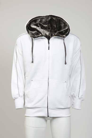 SWEATSHIRTS 27 CRANE FUR-LINED HOODED SWEATSHIRT Product code: 1285-15 New magnificent fur lined hoodie excels in comfort Luxurious fur lining Adjustable high quality faux fur lined hood Elasticated