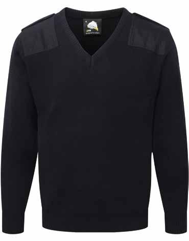 SECURITY GARMENTS 83 THE CLASSIC UNISEX SECURITY JUMPER (NATO100) Product code: 9100 Shoulder and elbow patches Fitted epaulettes Classic security jumper worn by men and woman alike Full cut, unisex