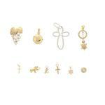 6 grams. 1136 EARRINGS: Four pairs and seven single 14k yellow and white gold earrings for a total of fifteen (15) pieces; containing cubic zirconia's; 17.5 grams. SCRAP: 14k miscellaneous scrap; 1.