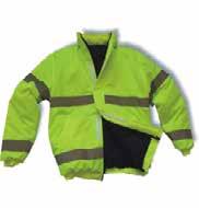 Lime/Navy Orange/Navy BUNNY JACKET Size: S - 4XL Polyester, Cotton Liner Padded Liner 50mm Reflective Tape Valcro closure with concealed zip Ribbed cuffs
