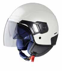 honeycomb texture - Breathable, removable and washable inner lining - Variable density internal polystirene shell - icrometric closing buckle - External transparent visor - izes from