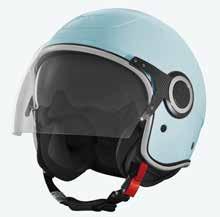 HEET VJ Jet helmet in AB material with double visor - Breathable, removable and washable inner lining - Chromed rim with piping around the edge - ong external visor - liding sun visor - icrometric