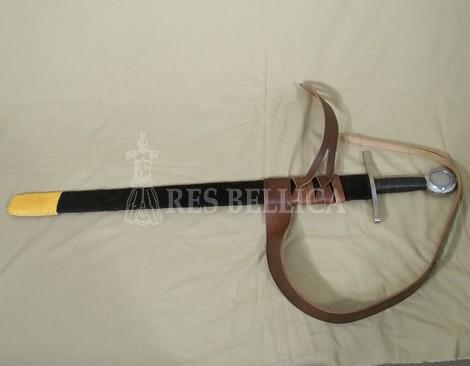 1 kg Length with scabbard 93 cm SKU: SP2009D Price: 130,00 SWORD OF THE 13TH CENTURY Tempered steel blade.