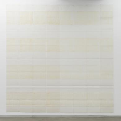 Techniques mixtes sur toile ; 37,5 x 28, 5 cm Michel Parmentier 31 mai 1991 III, 1991 White oil-bar