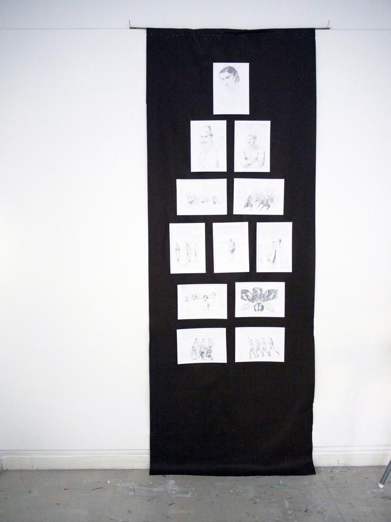 Video stills Traces and transformations My Name is Azade (Freedom) Nancy Atakan 2014 23 pencil drawings with handwritten text (12 of 23 shown in the exhibition Marking a Shift) The drawings