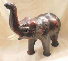 Animal Figurines Leather Elephant Rich, handcrafted