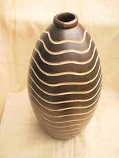 Pottery Mango Wood Vase Handcarved Mango