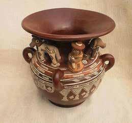 Pottery Peruvian Folk Art Vase Handcrafted