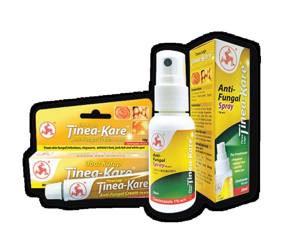 Tinea-Kare Anti-Fungal Spray & Cream Tinea-Kare is specially formulated with Clotrimazole that