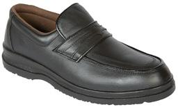 SHOES AND TRAINERS MENS WIDE FITTING BLACK SAFETY SHOE Composite Toe & Midsole Black Leather Safety Shoe to EN0345 S3.