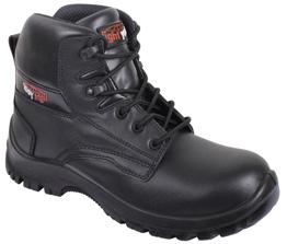 FW-BC0-63560 (A microfibre mens boot is available code FW-BCS-N436 for anyone requiring a non-leather boot) LIGHTYEAR BLACK SAFETY ANKLE BOOT Composite Toe Cap & Midsole, Water Resistant Leather