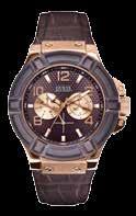 Brown Top Ring / Sunray Light Blue Dial / Multifunction / Brown Croco Leather Strap W0380G6 $329.