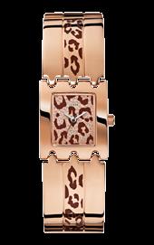 Animal Top Ring / Rose Gold Animal Logo Dial / Brown Patent Leather Strap W0469L1 $349.
