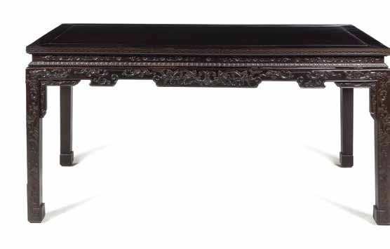 $700-900 395 a chinese Tieli Wood mahjong table 18tH CEntUrY the square top inlaid with a white marble slab, above beaded humpback stretchers raised on square section.