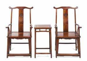 411 412 a Pair of chinese Export marble Inset motherof-pearl Inlaid armchairs each having back with a central circular marble inset panel raised on a rectangular seat over curved aprons, lanked by